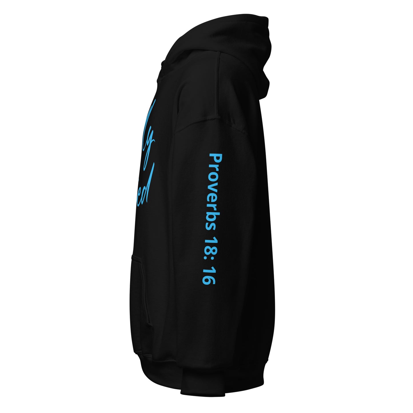 Godly Gifted Signature Unisex Hoodie- Black and Deep Sky Blue