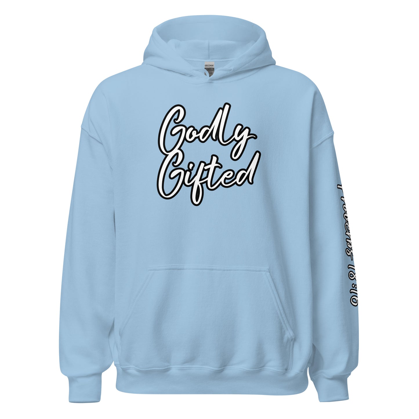 Godly Gifted Signature Unisex Hoodie with Black Outlined Words (Multiple Colors)