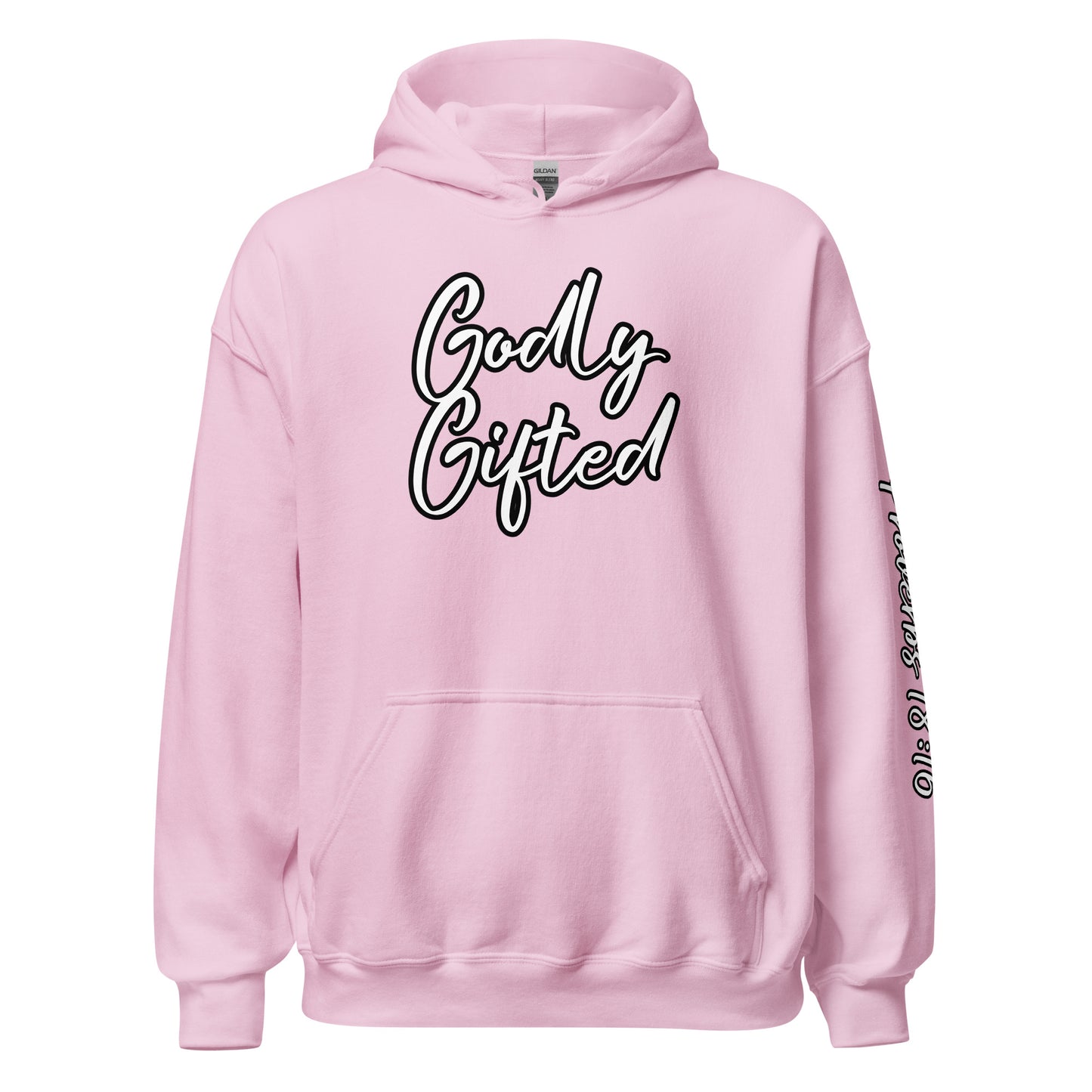 Godly Gifted Signature Unisex Hoodie with Black Outlined Words (Multiple Colors)