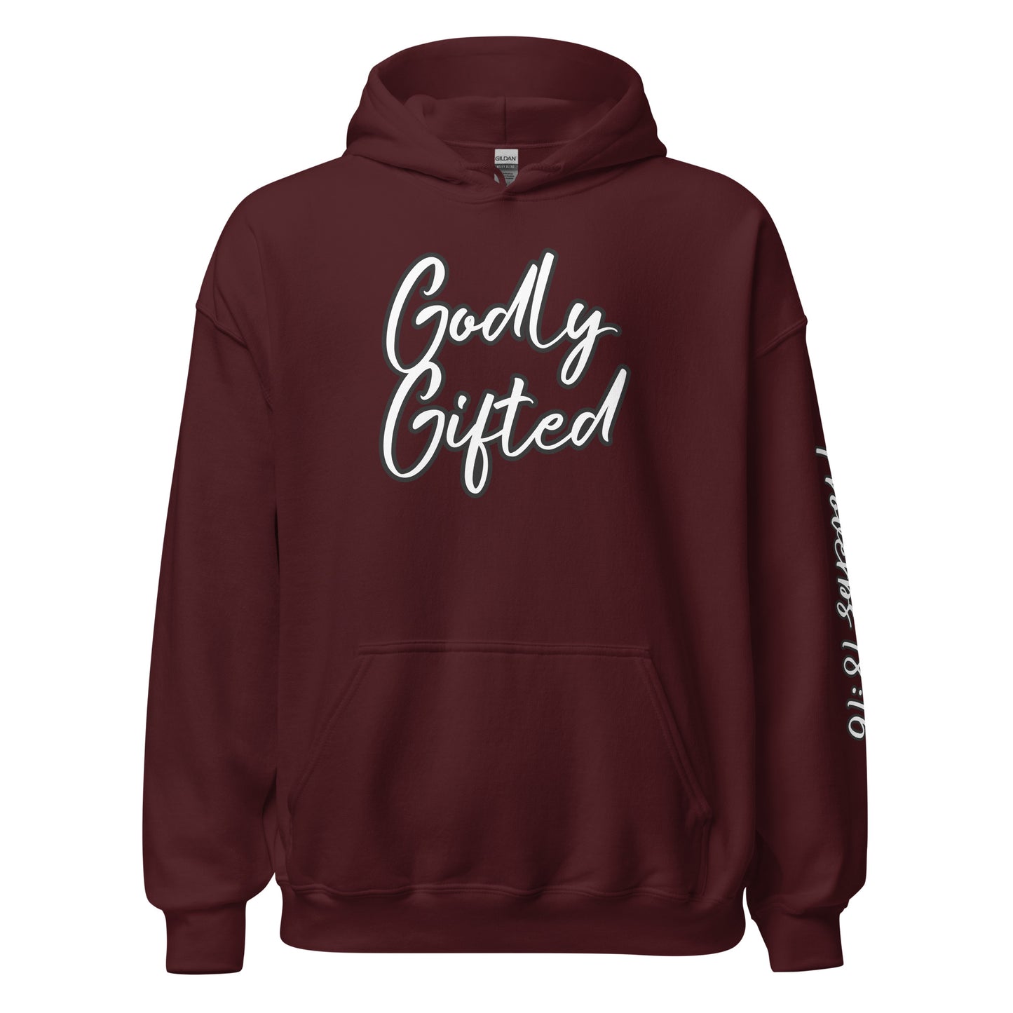 Godly Gifted Signature Unisex Hoodie with Black Outlined Words (Multiple Colors)