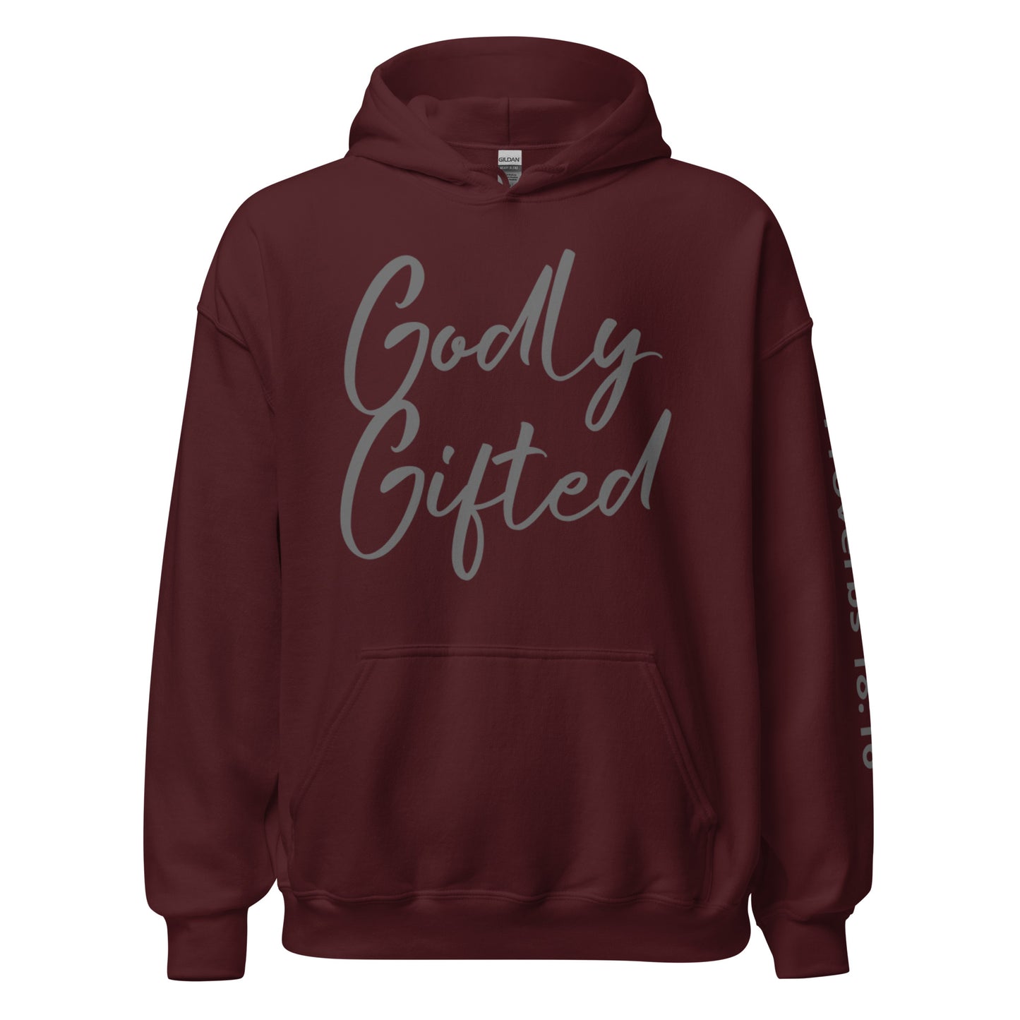Godly Gifted Signature Unisex Hoodie- Maroon and Grey