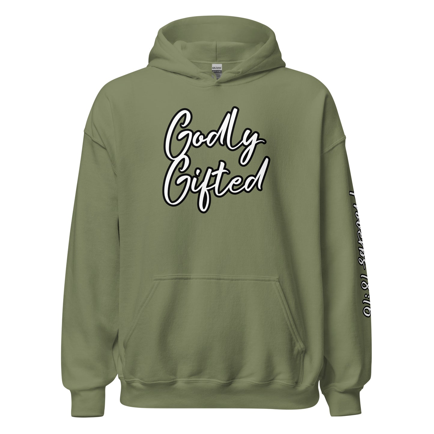 Godly Gifted Signature Unisex Hoodie with Black Outlined Words (Multiple Colors)