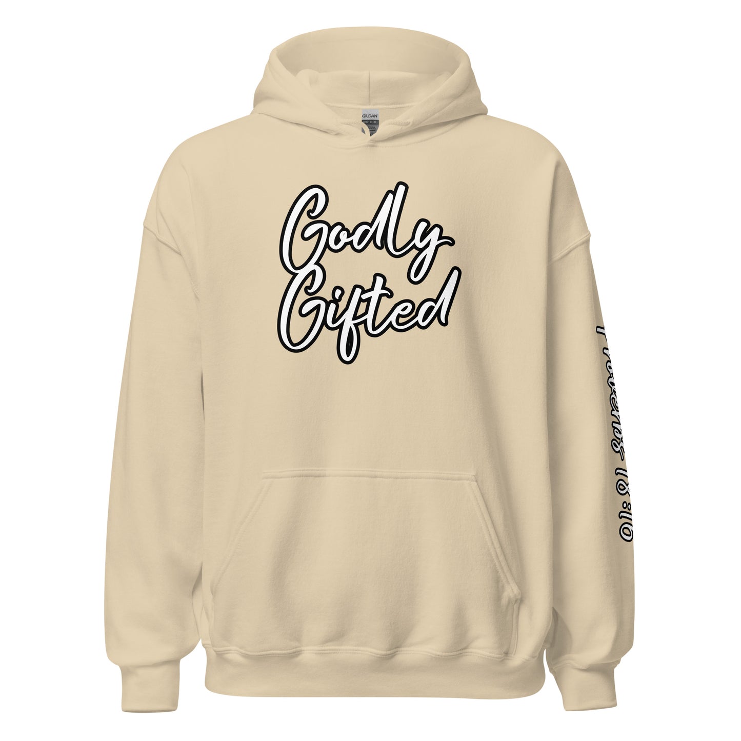 Godly Gifted Signature Unisex Hoodie with Black Outlined Words (Multiple Colors)