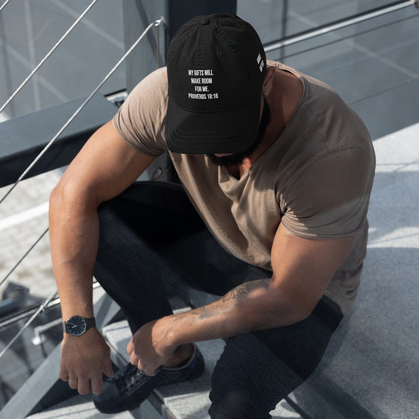 Proverbs 18:16 Distressed Dad Hat (Multiple Colors)