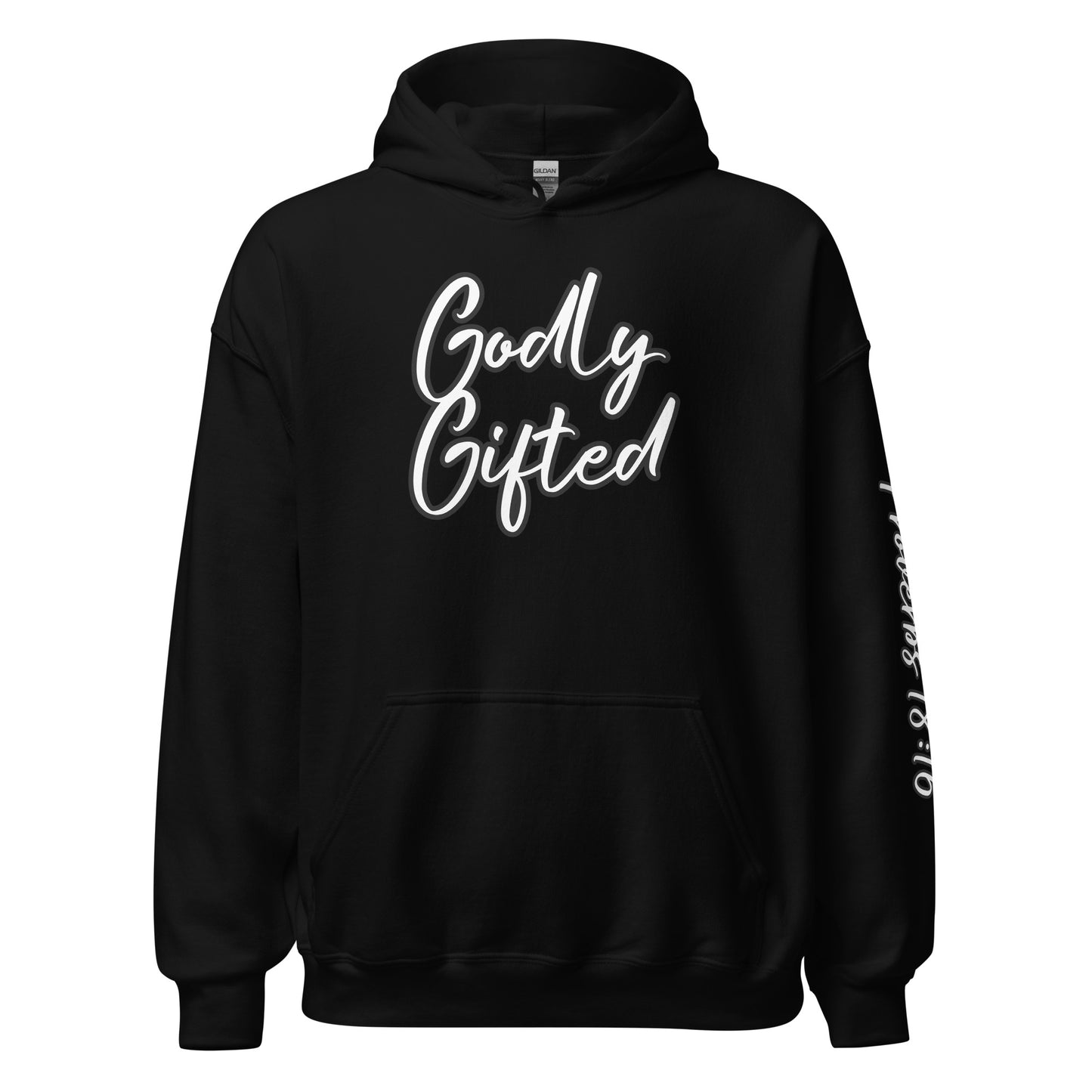 Godly Gifted Signature Unisex Hoodie with Black Outlined Words (Multiple Colors)