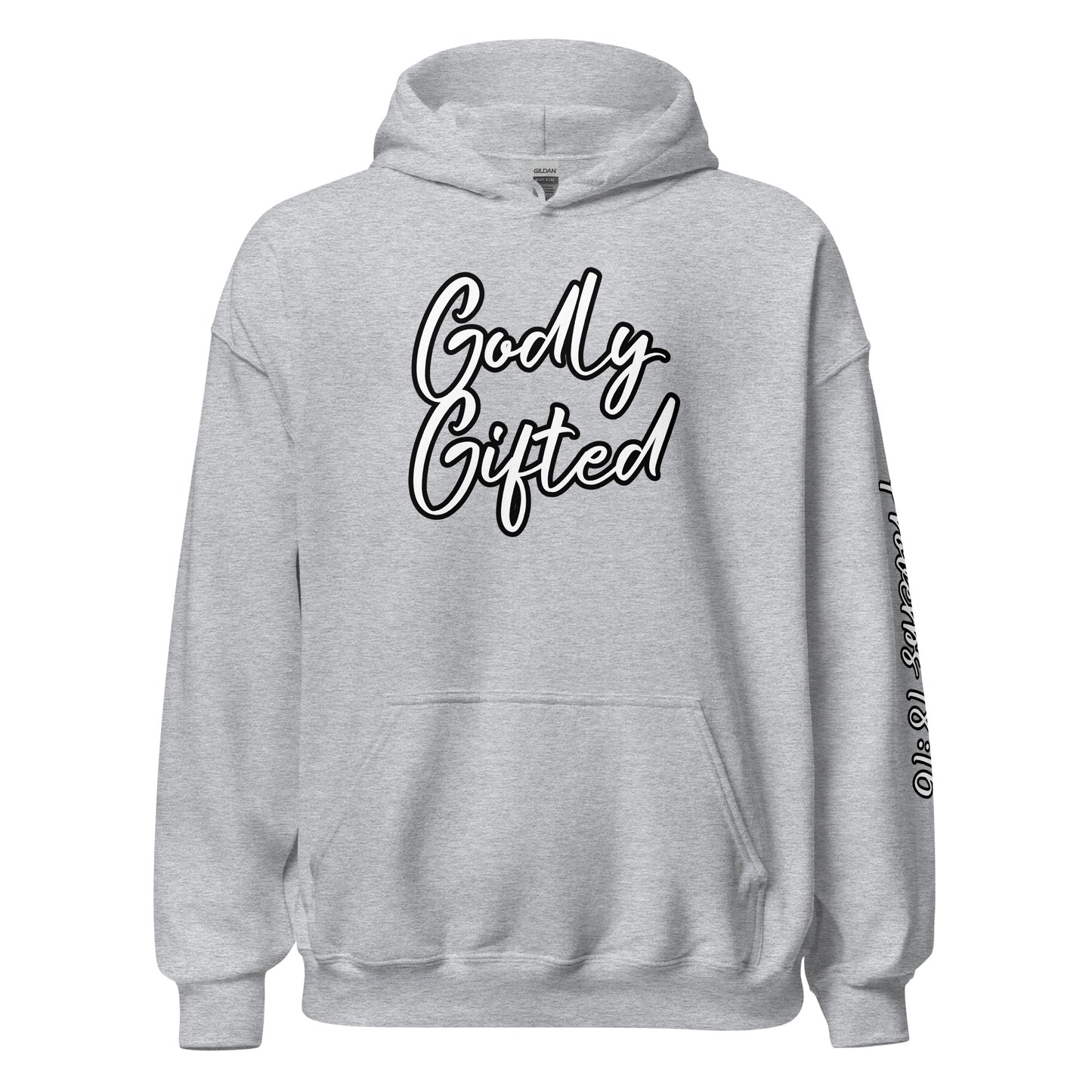 Godly Gifted Signature Unisex Hoodie with Black Outlined Words (Multiple Colors)