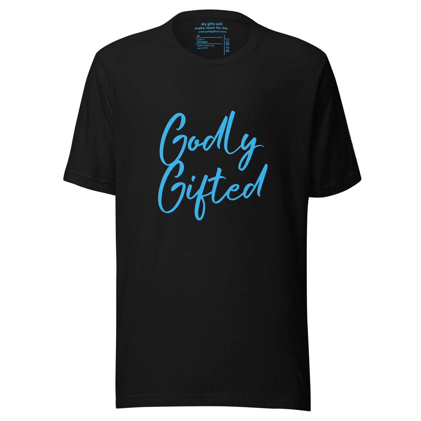 Godly Gifted Signature Unisex t-shirt- Black and Deep Sky Blue